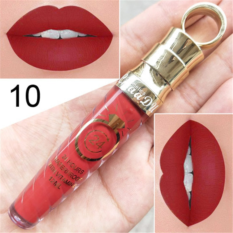 Waterproof Matte Lip Gloss - 20 Long-Lasting Shades