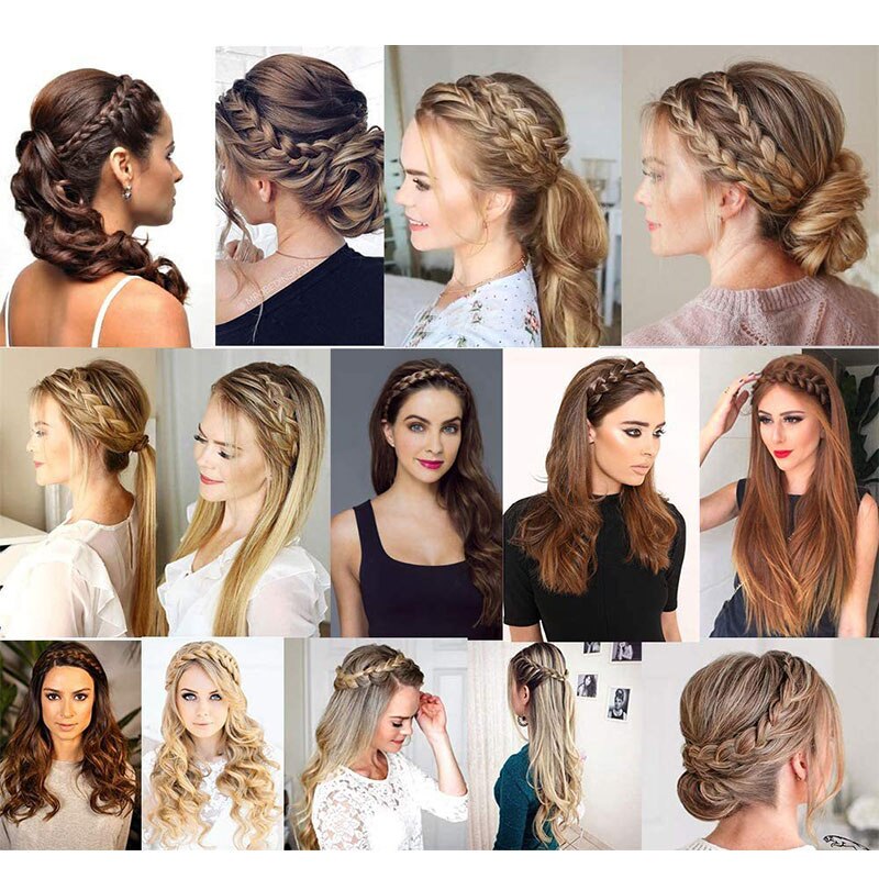 Fishbone Braid Hairband - 16-inch Voluminous Style, 6 Shades