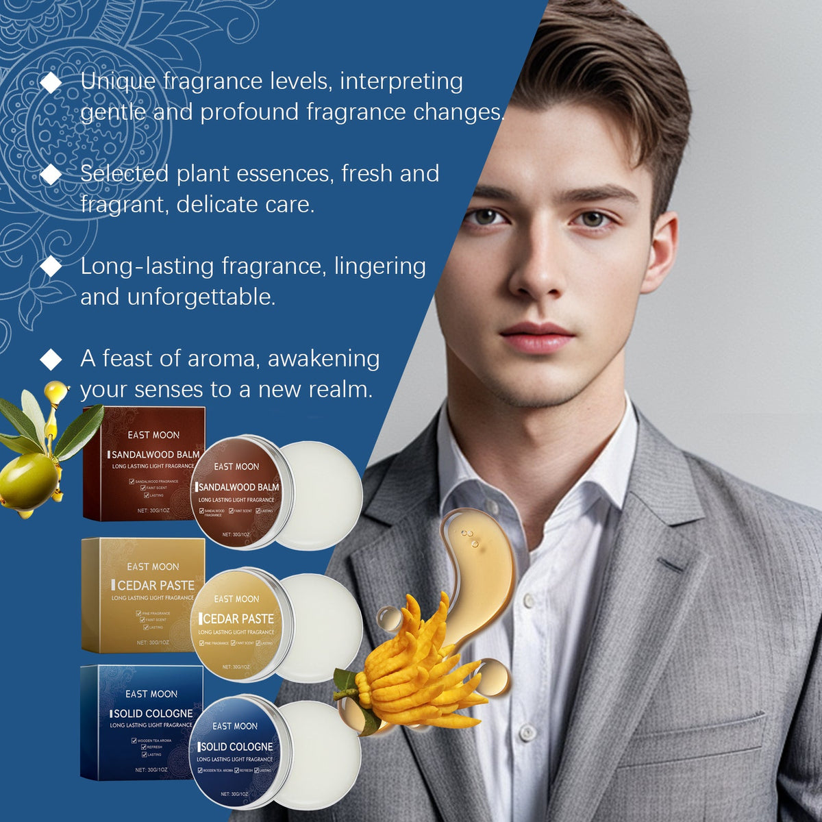 Solid Cologne Balm for Men - Long-Lasting Pocket Scent