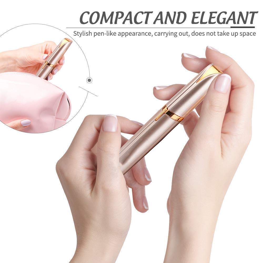 Electric Eyebrow Trimmer — Painless 360° Precision with LED