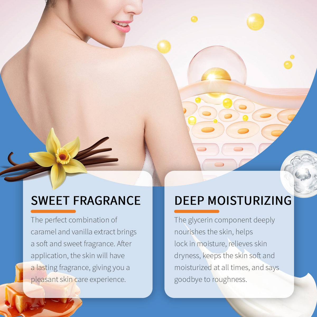 Caramel Vanilla Body Butter for Dry, Dull Skin