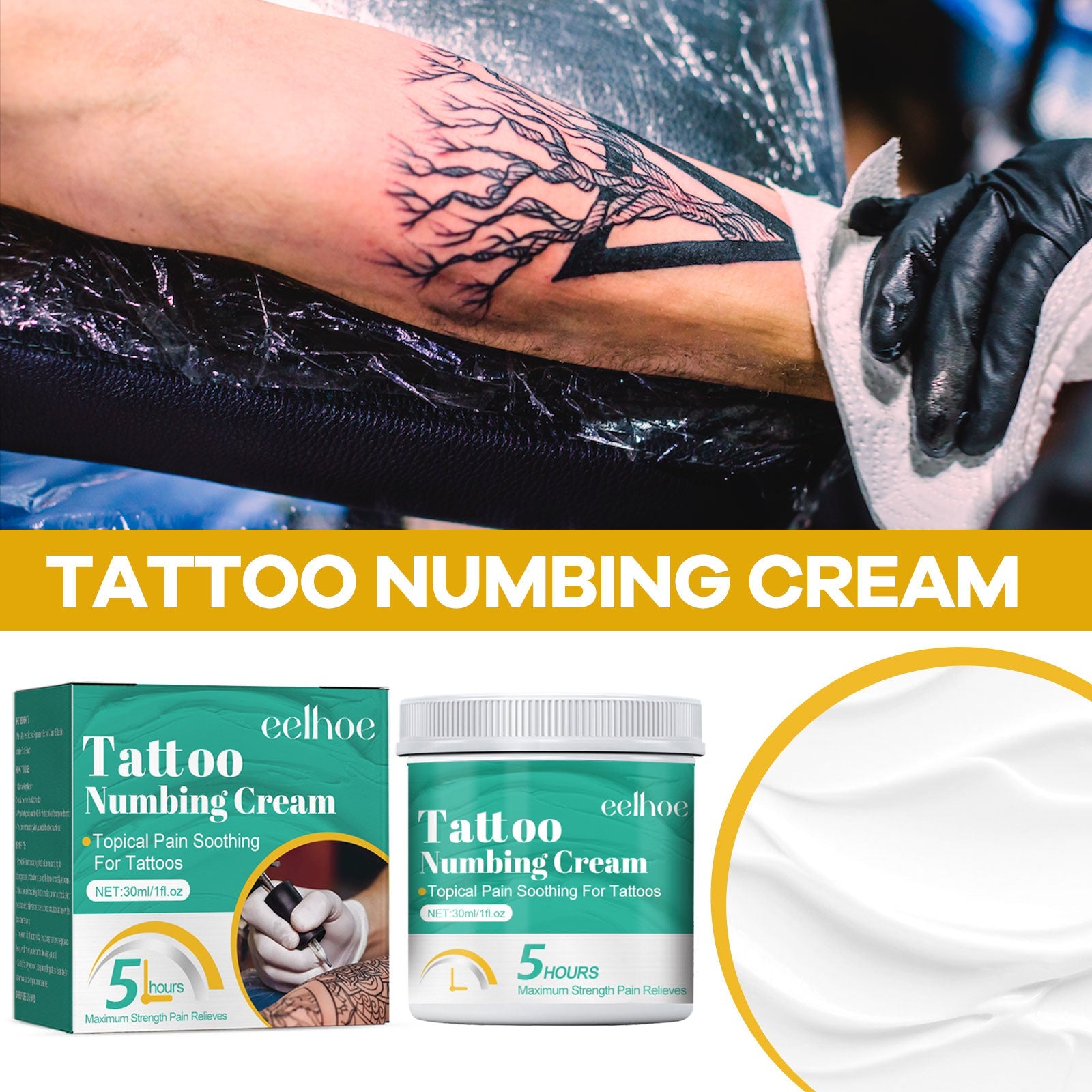 Multipurpose usage guide showing four circular icons labeled: Tattooing, Waxing, Piercings/Microblading, and Dermal Fillers with visual examples of each procedure