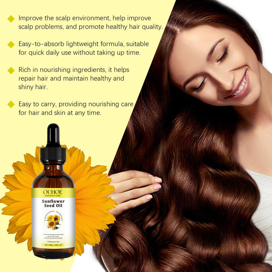 Sunflower Hair Oil for Dry, Frizzy Hair & Scalp