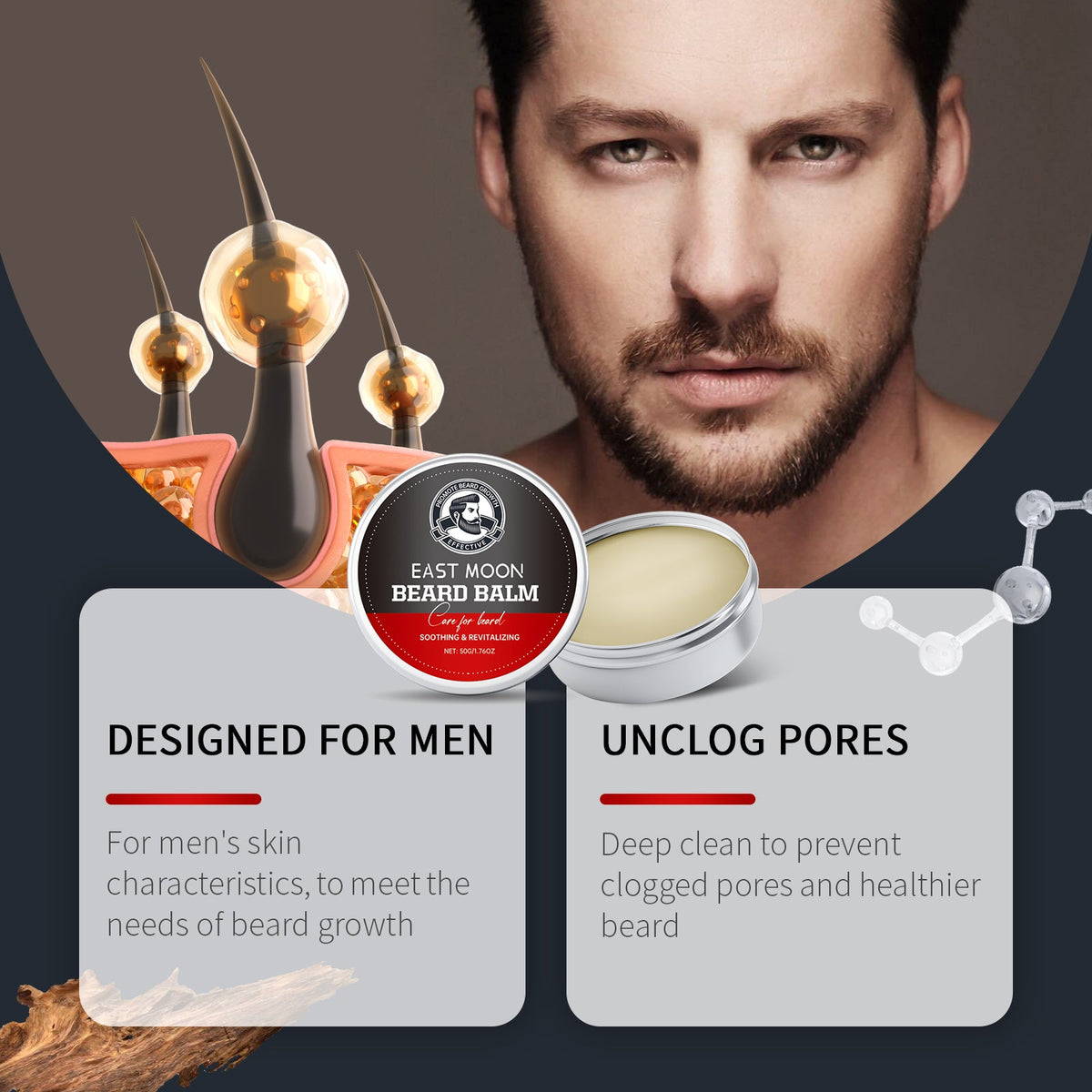Beard Balm for Men — Nourishes & Softens Coarse Facial Hair