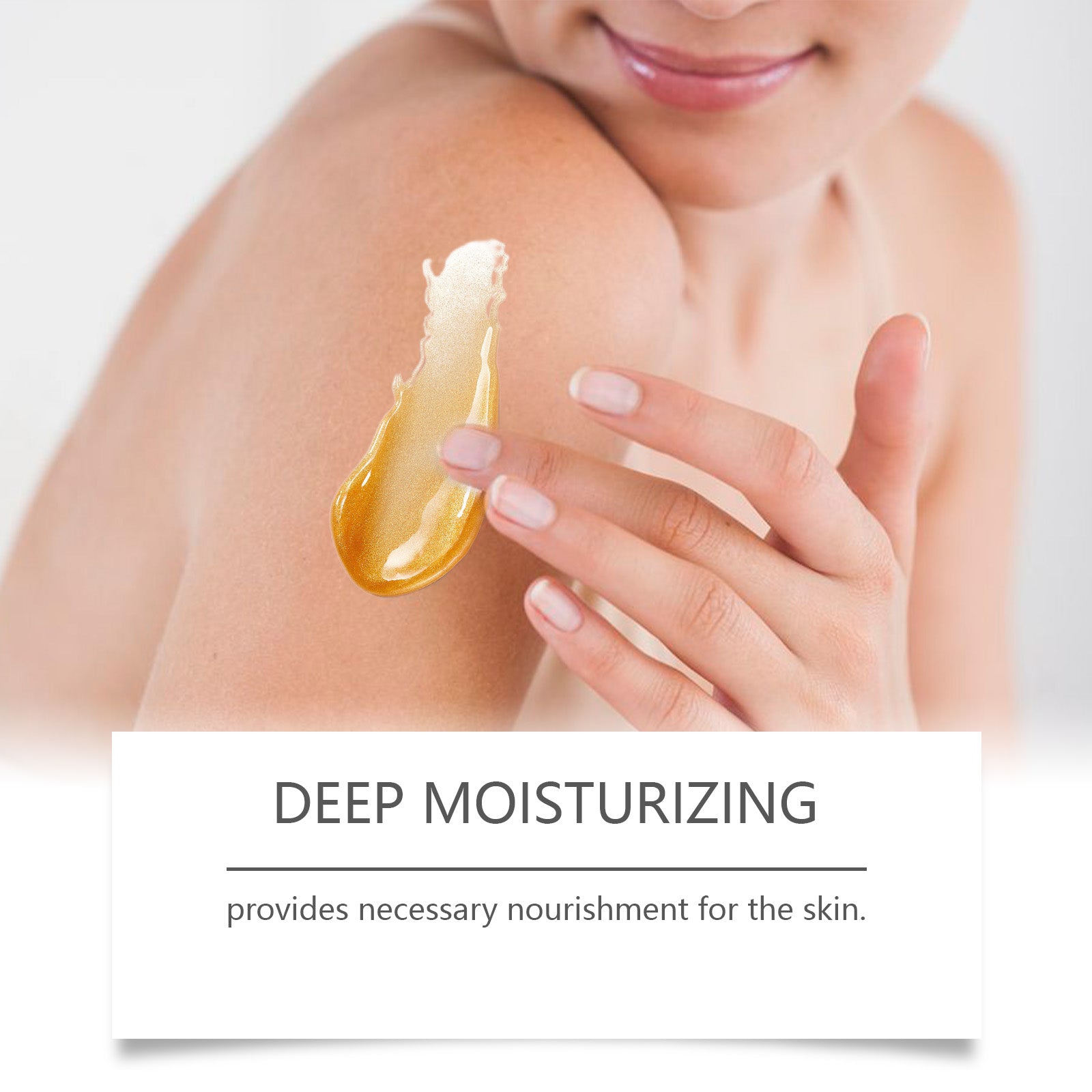 Two benefit cards showing 'Instant Soothing' and 'Repair Promotion' claims with usage descriptions and lifestyle imagery