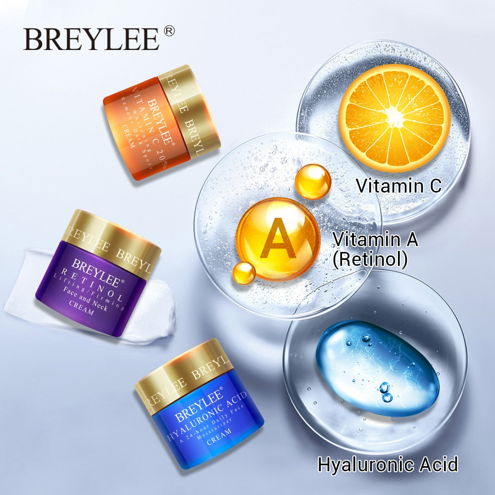 Face Cream Set with Vitamin C, Retinol & Hyaluronic Acid