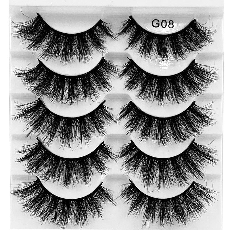 False Eyelashes 8D Fluffy Volume, 5-Pair Glam Set