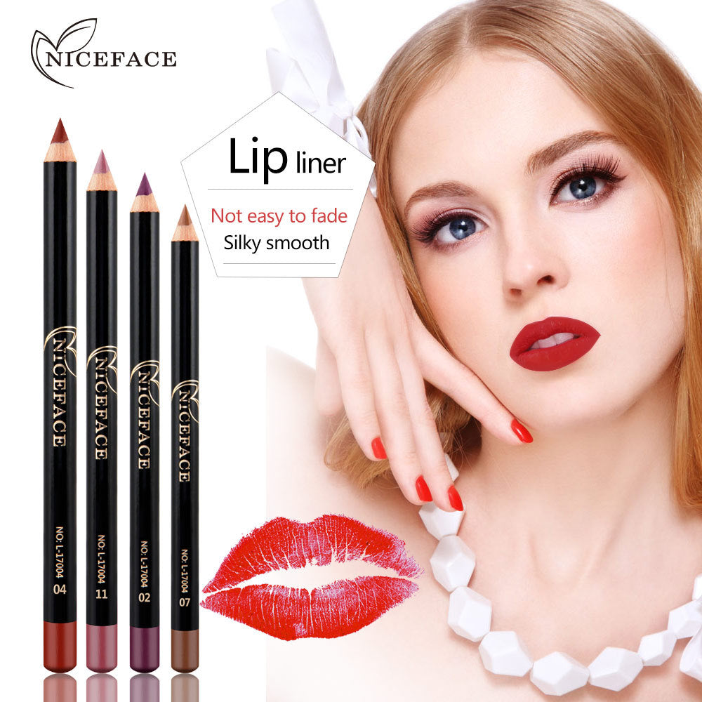 NICEFACE Matte Lip Liner Set – 12 Waterproof Nude Shades