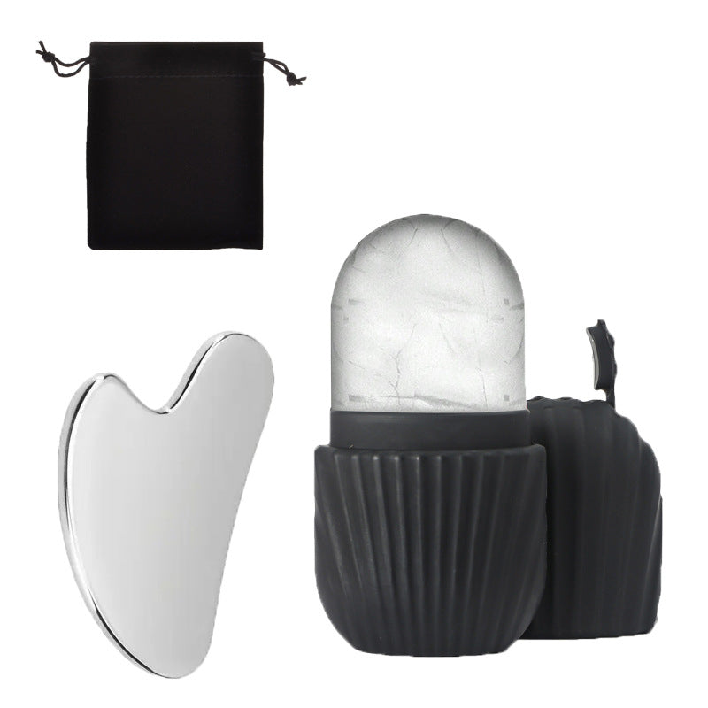 Ice Roller & Gua Sha Set for Face Depuffing & Pain Relief