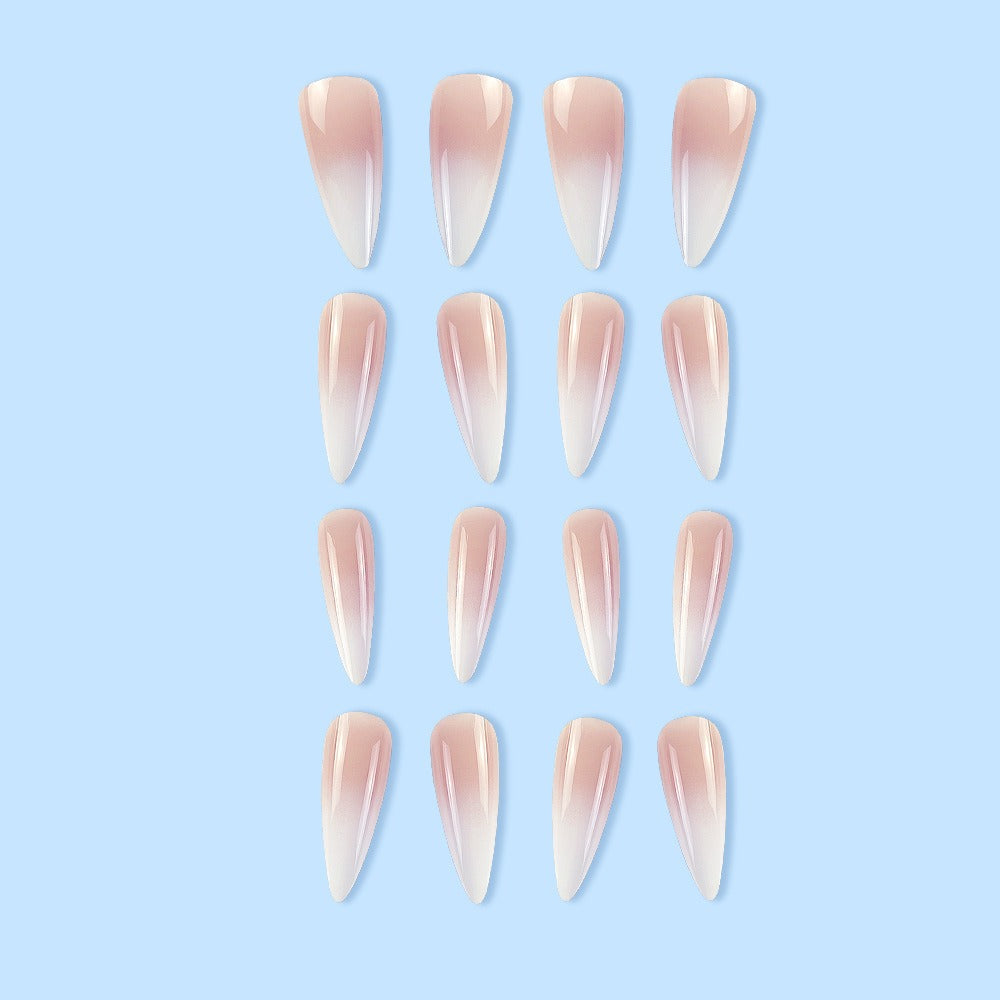 Milky Ombre Almond Press-On Nails — Salon-Perfect Gradient