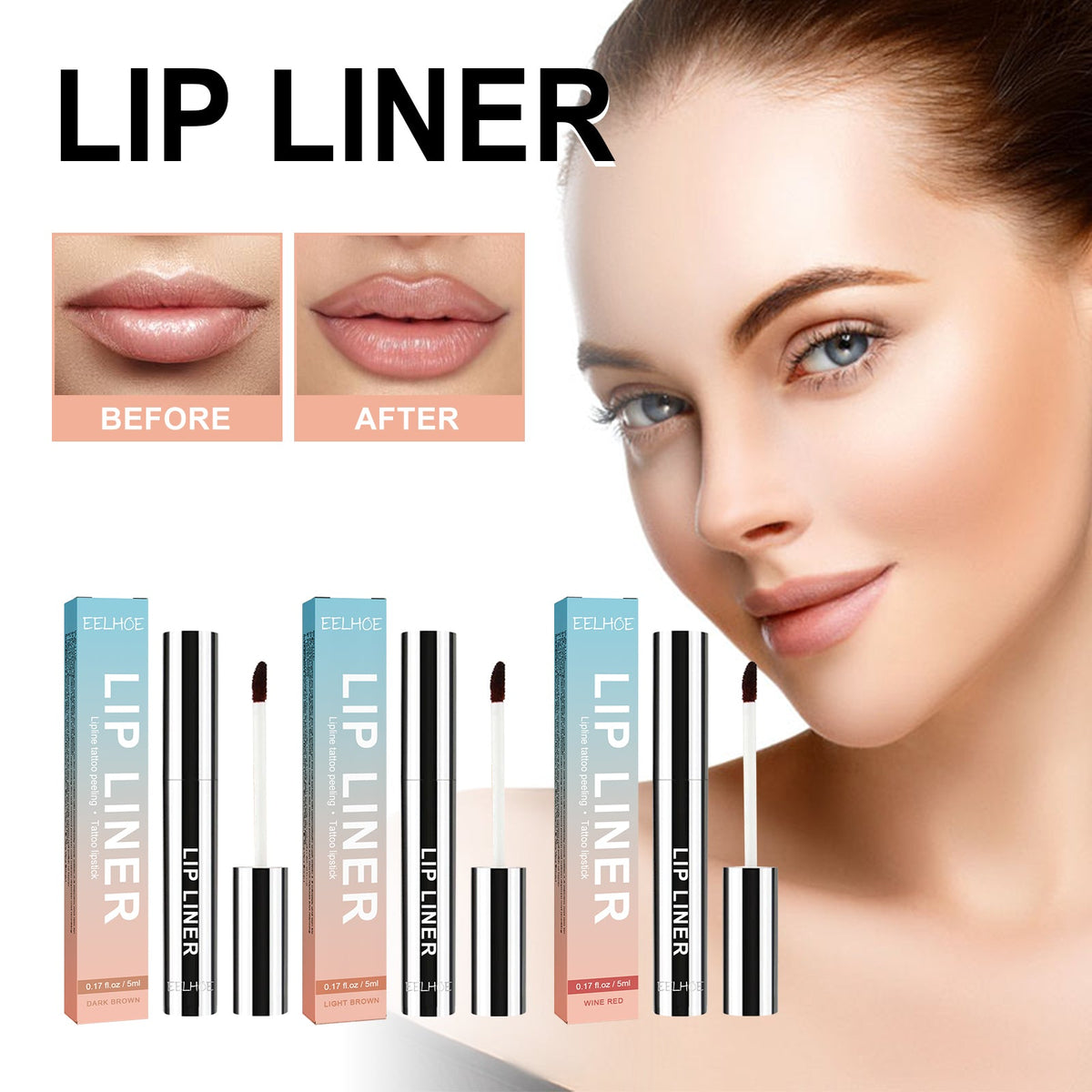 Peel Lip Liner for Waterproof, Precise Lip Definition