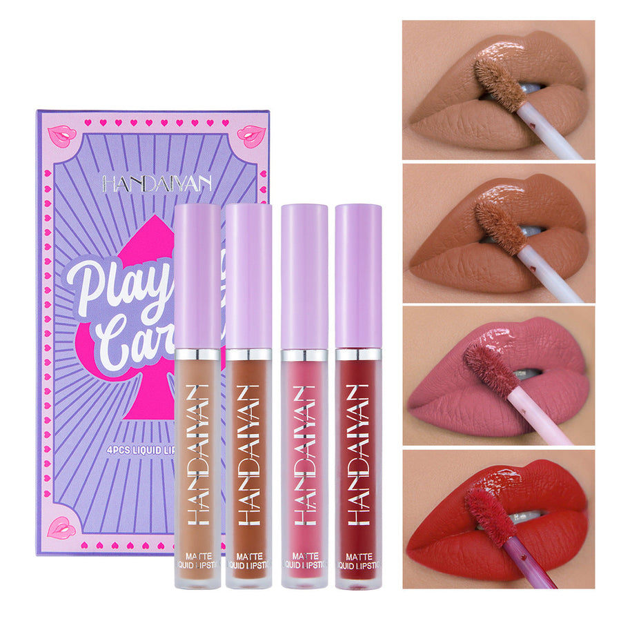 Matte Liquid Lipstick Set of 4 | Nude, Berry & Red