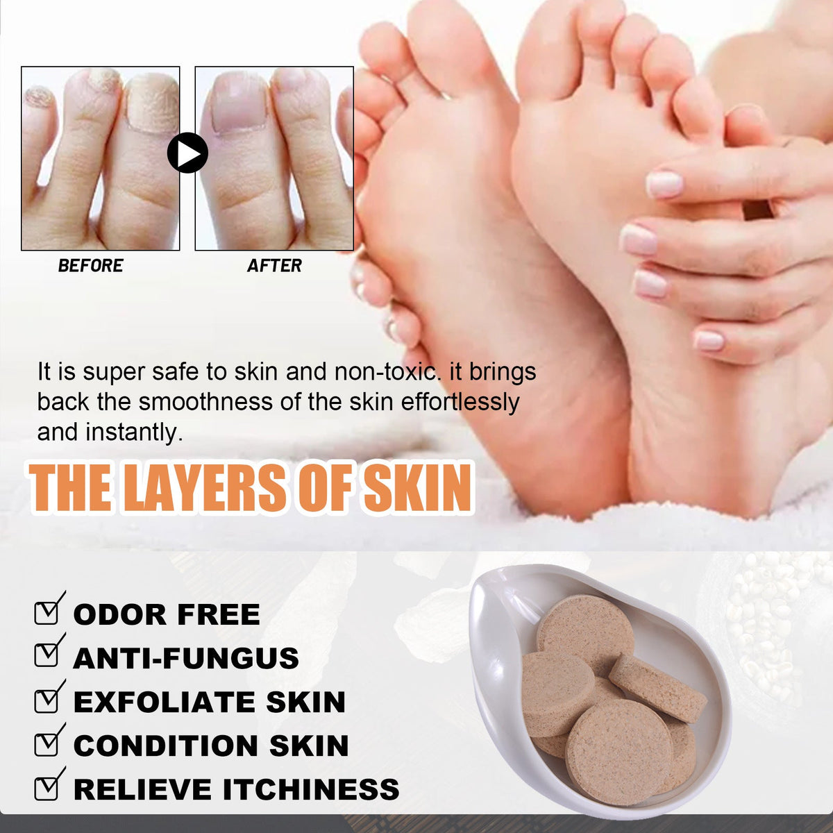 Ginger Foot Soak Tablets for Cracked Heels & Fungal Nails