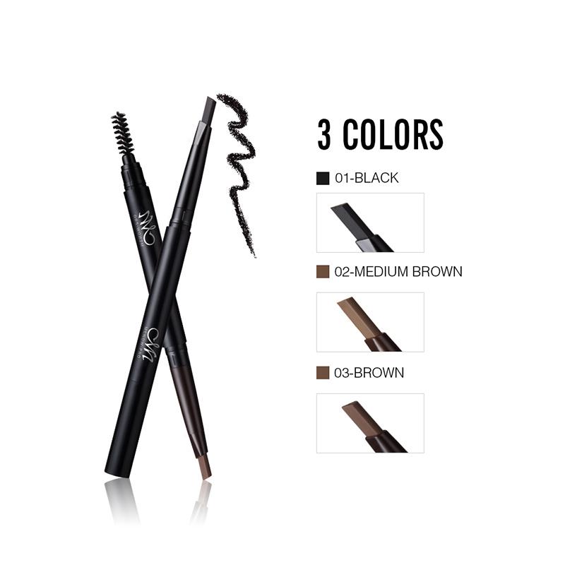 Waterproof Eyebrow Pencil with Spoolie Brush and Refill