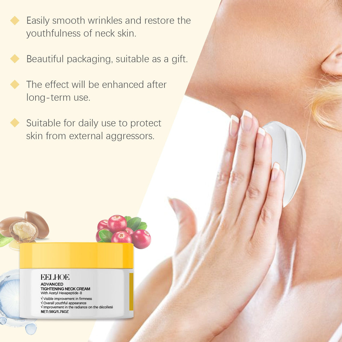 Neck Firming Creme with Acetyl Hexapeptide-8 Peptide