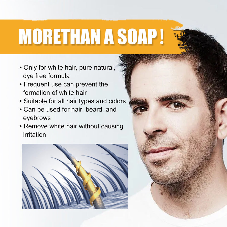 Men’s Grey Coverage Shampoo Bar for Darker-Looking Hair