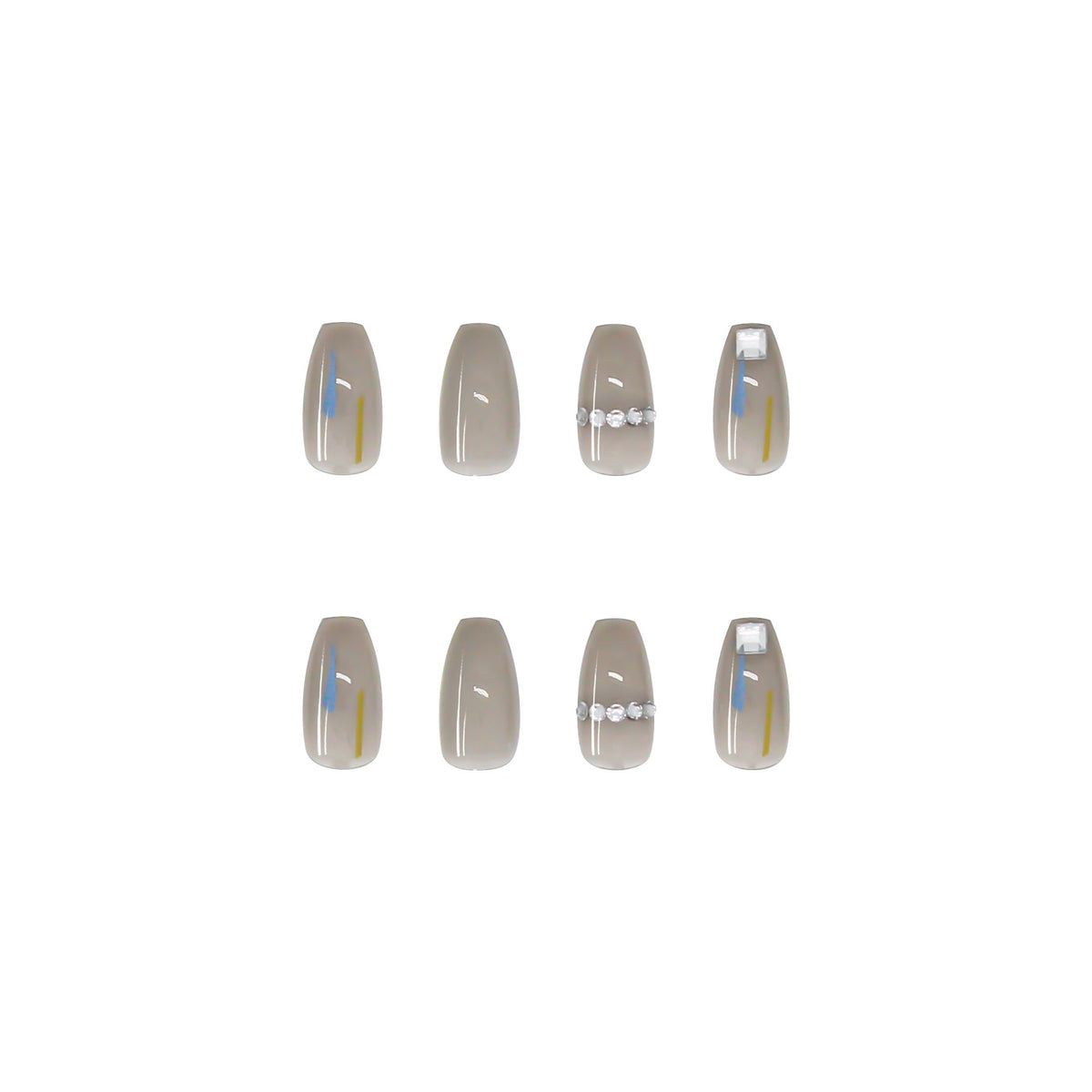 Transparent Gray Press-On Nails for Salon-Style Glam