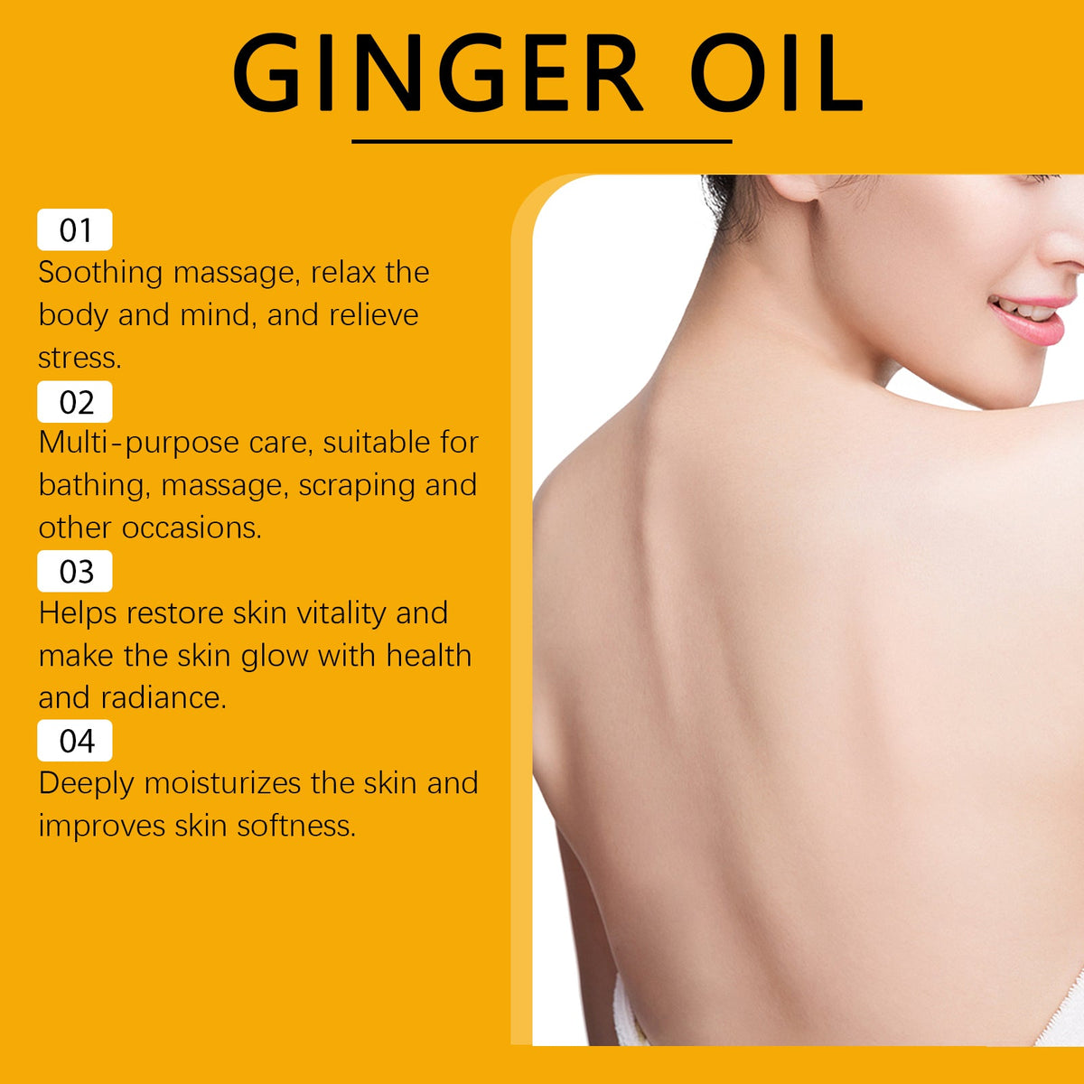 Ginger Massage Essential Oil, Ginger Care Essence Oil Body M