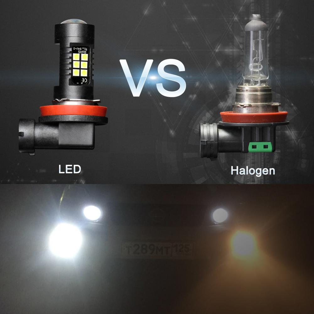 H11 LED Fog Light Bulbs — Daylight 6000K White, 1200LM, 2PCS