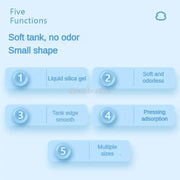 Size range display showing four graduated blue silicone cupping cups from large to small, demonstrating versatility for different body areas and face