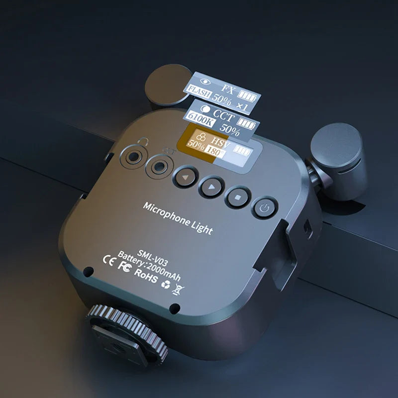 RGB LED Video Light with Built-in Mic — Bright Content