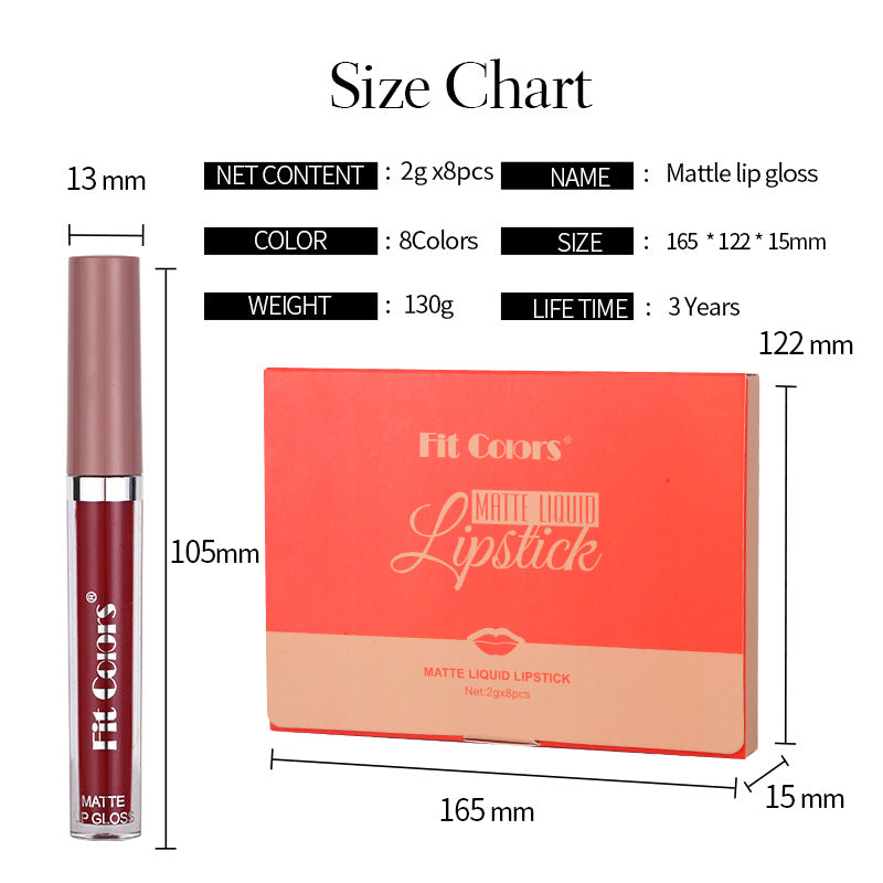 Matte Liquid Lipstick Set: 8 Rich Versatile Shades