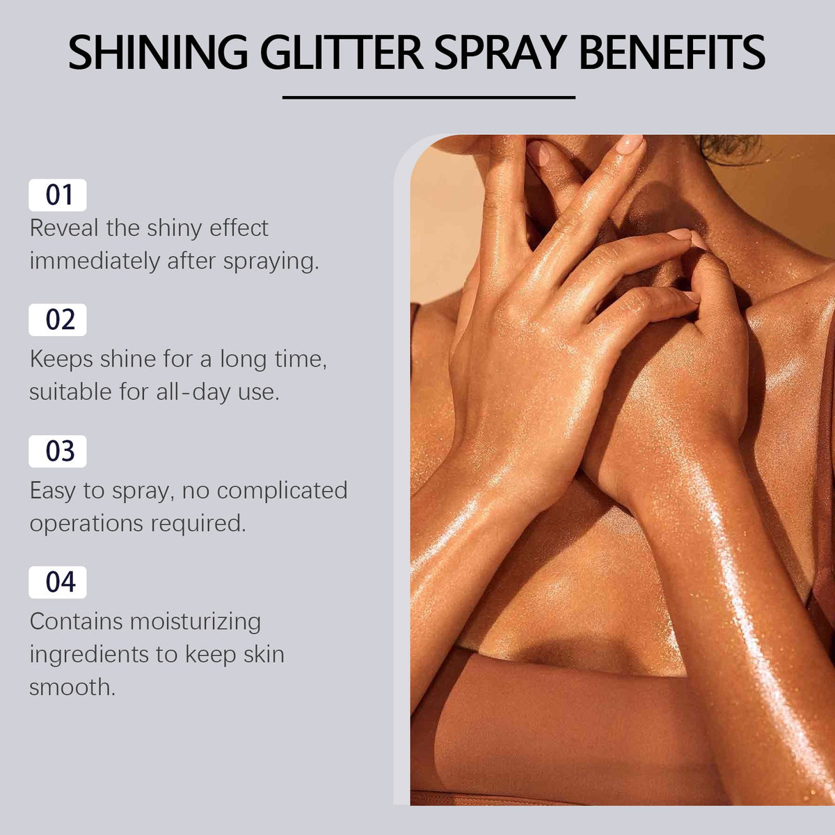 Glitter Spray Highlighter for Hair, Body & Clothing