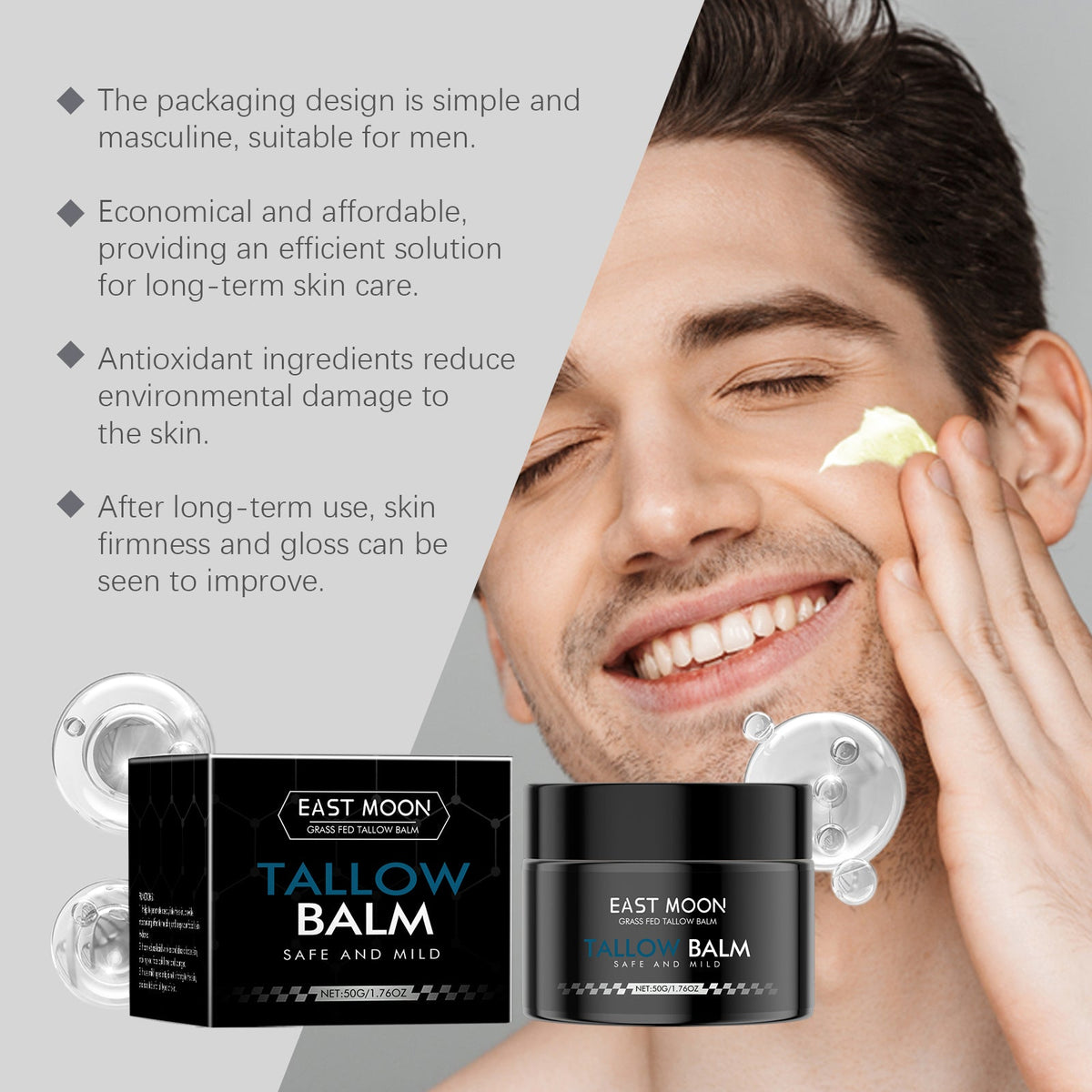 Men's Firming Cream With Grass-Fed Tallow For Fine Lines