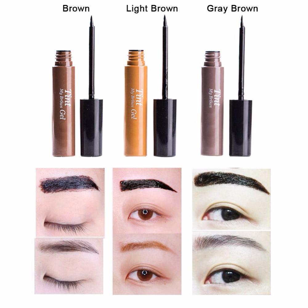 Single vial of Tint My Brows Gel with attached brush applicator shown at full size
