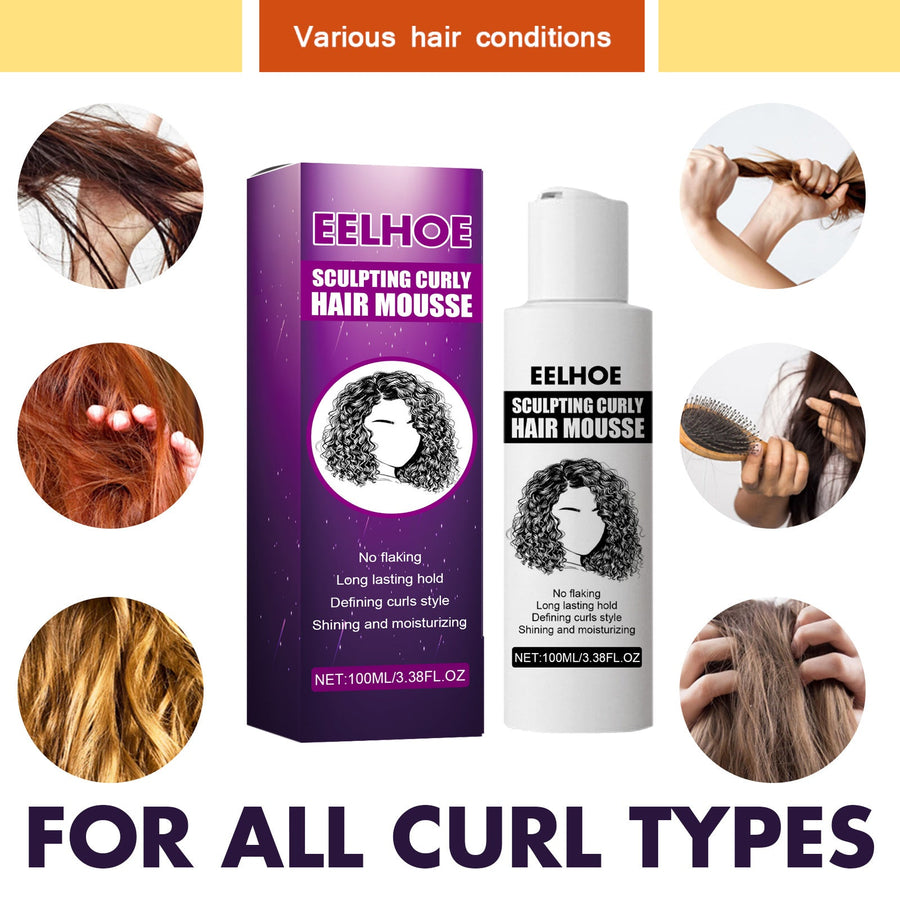 Curly Hair Styling Mousse for Defined, Glossy Curls