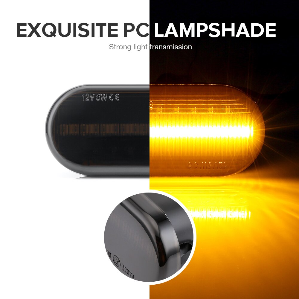 Amber Sequential LED Side Markers for VW Seat Skoda Ford