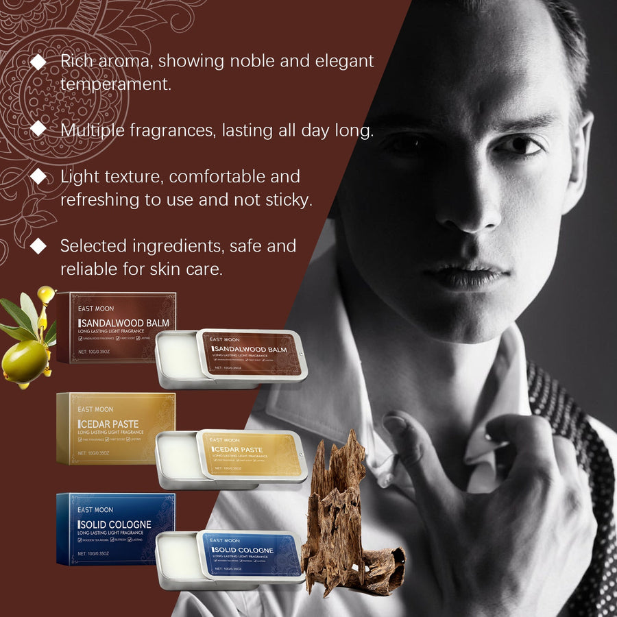Men's Solid Fragrance Balm for Portable Daily Refresh
