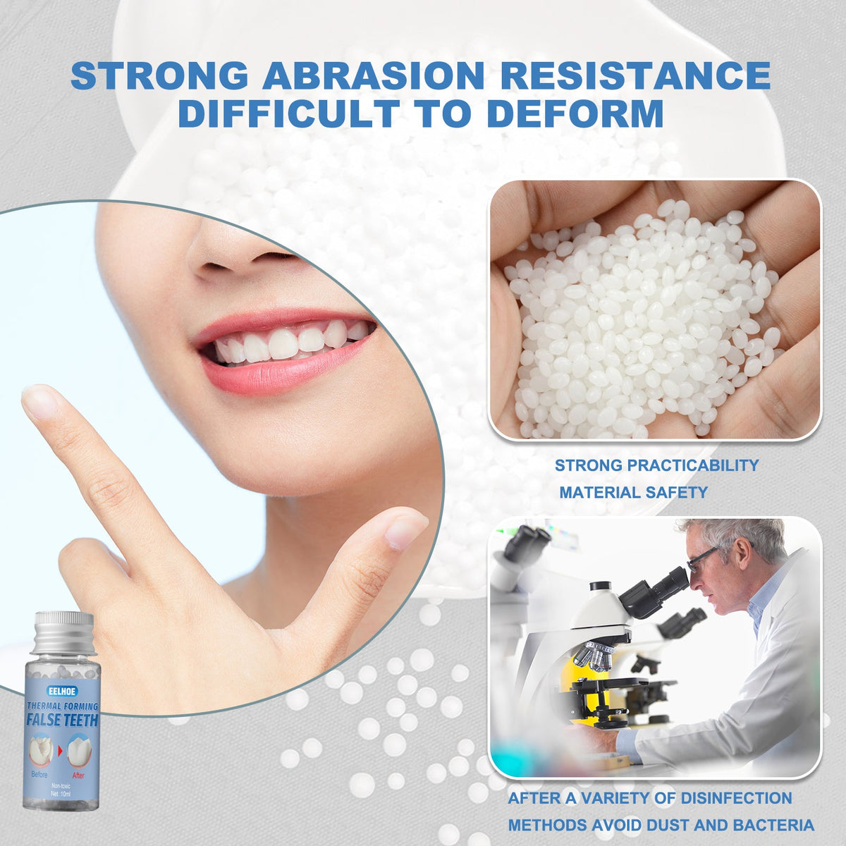 Moldable Dental Glue — Temporary Tooth Filling & Denture