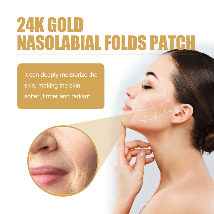 24K Gold Nasolabial Fold Patches - Firm & Smooth Mouth Lines