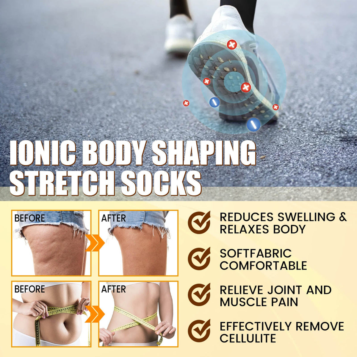Ionic Stretch Socks for Foot Relief & Leg Comfort