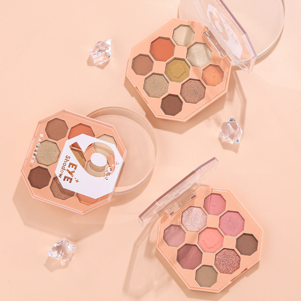 Nine-Color Eyeshadow Palette for Warm, Luminous Looks
