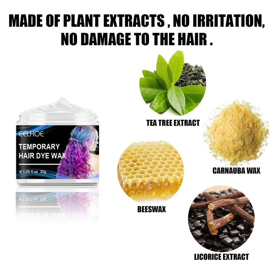 Temporary Hair Color Wax Set for Vivid Party Looks