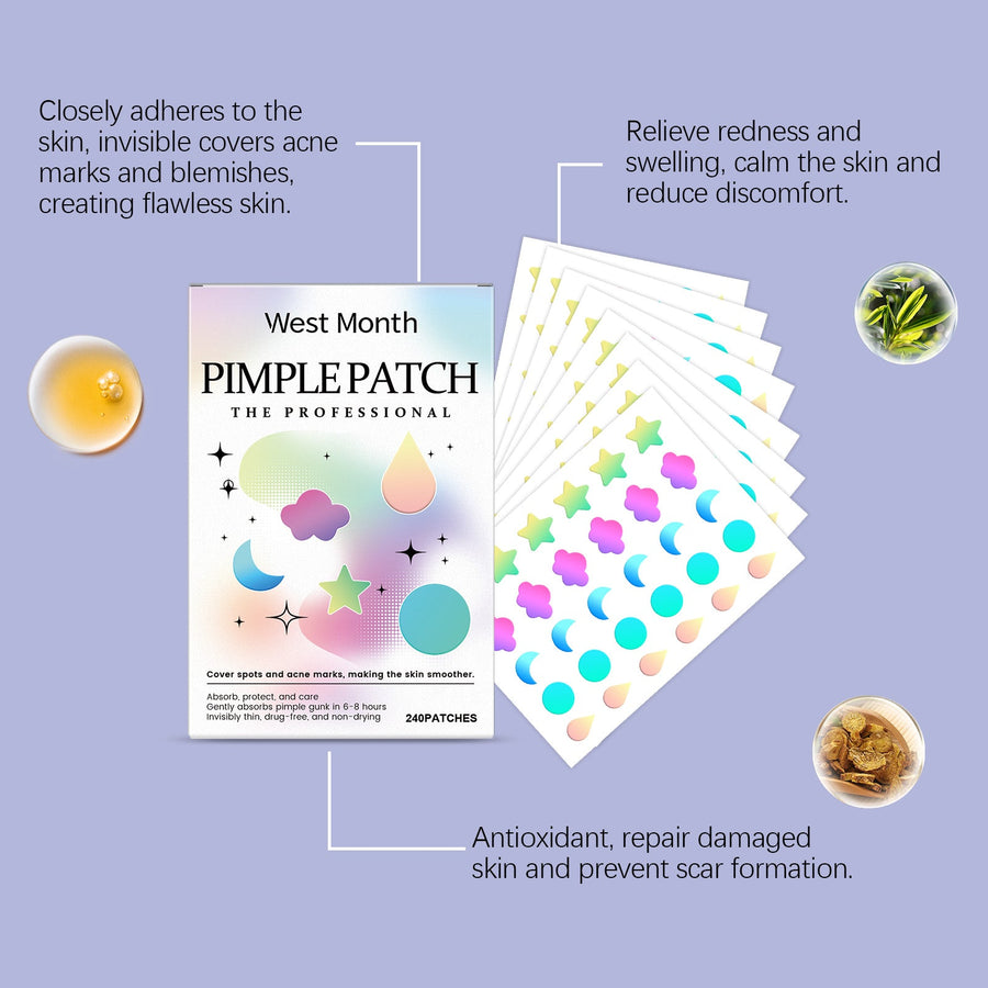 Color Cover Acne Patches - 240 Hydrocolloid Spot Dots