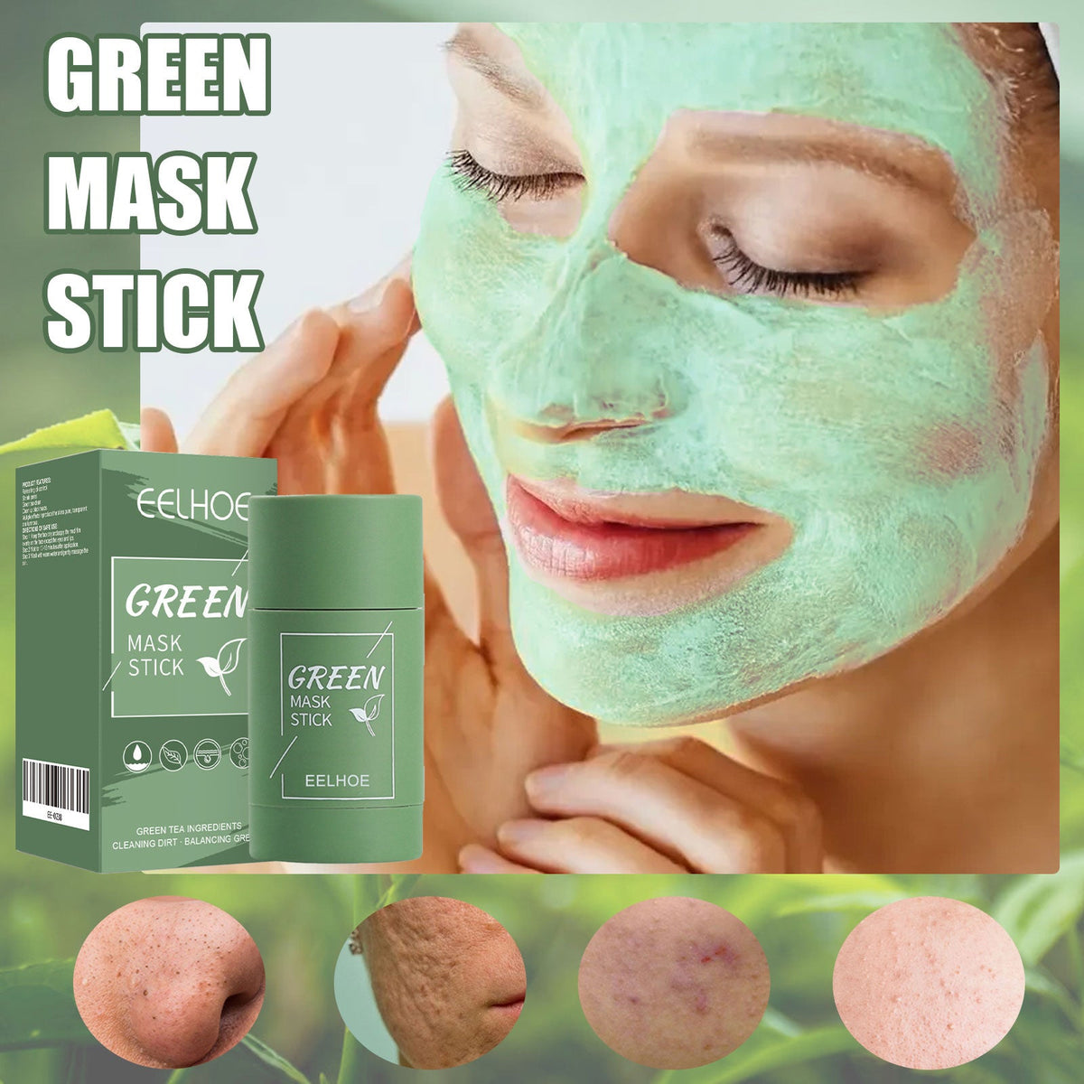 Green Tea Solid Mask Stick for Pores & Oil Control