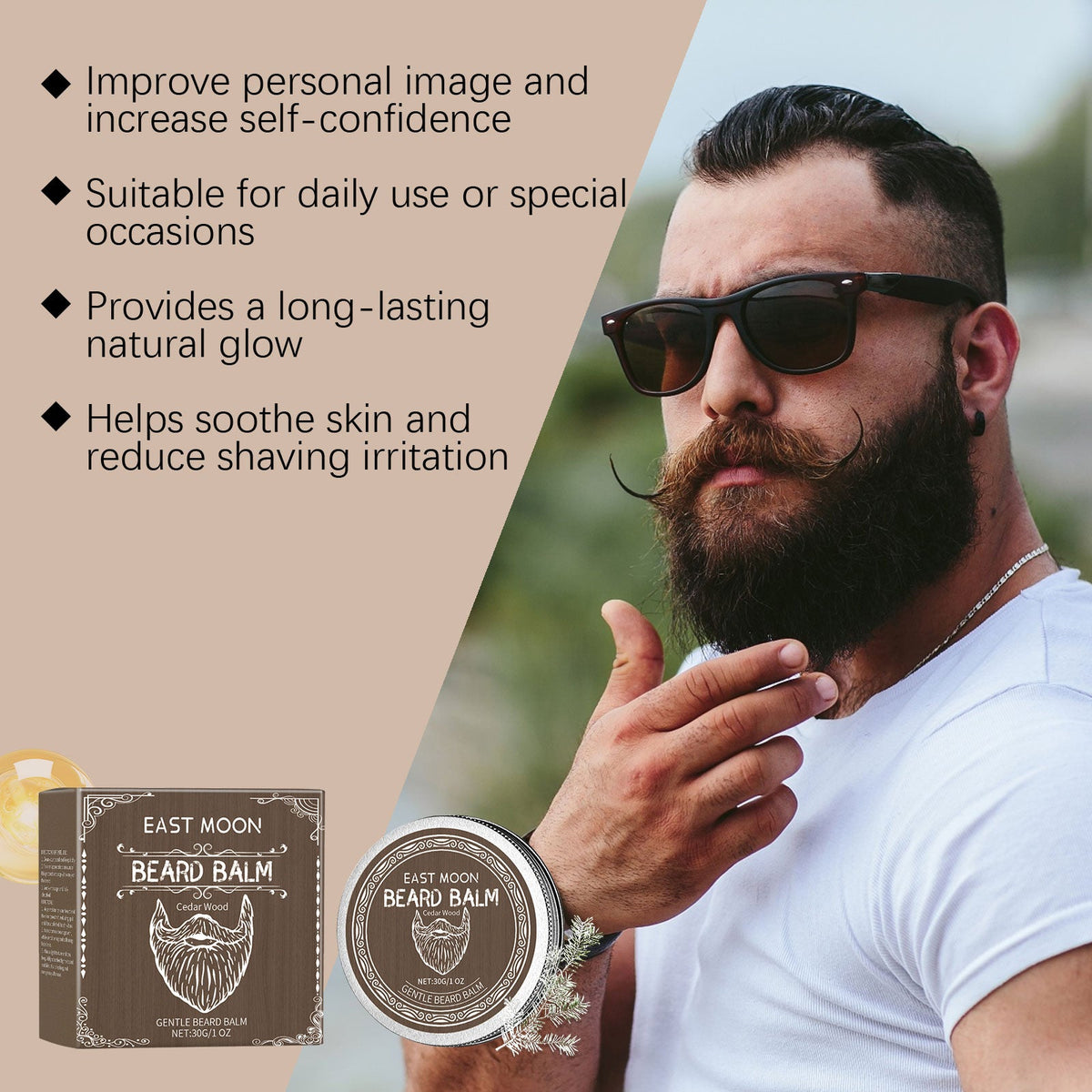 Cedar Wood Beard Balm — Nourishes and Strengthens Your Beard