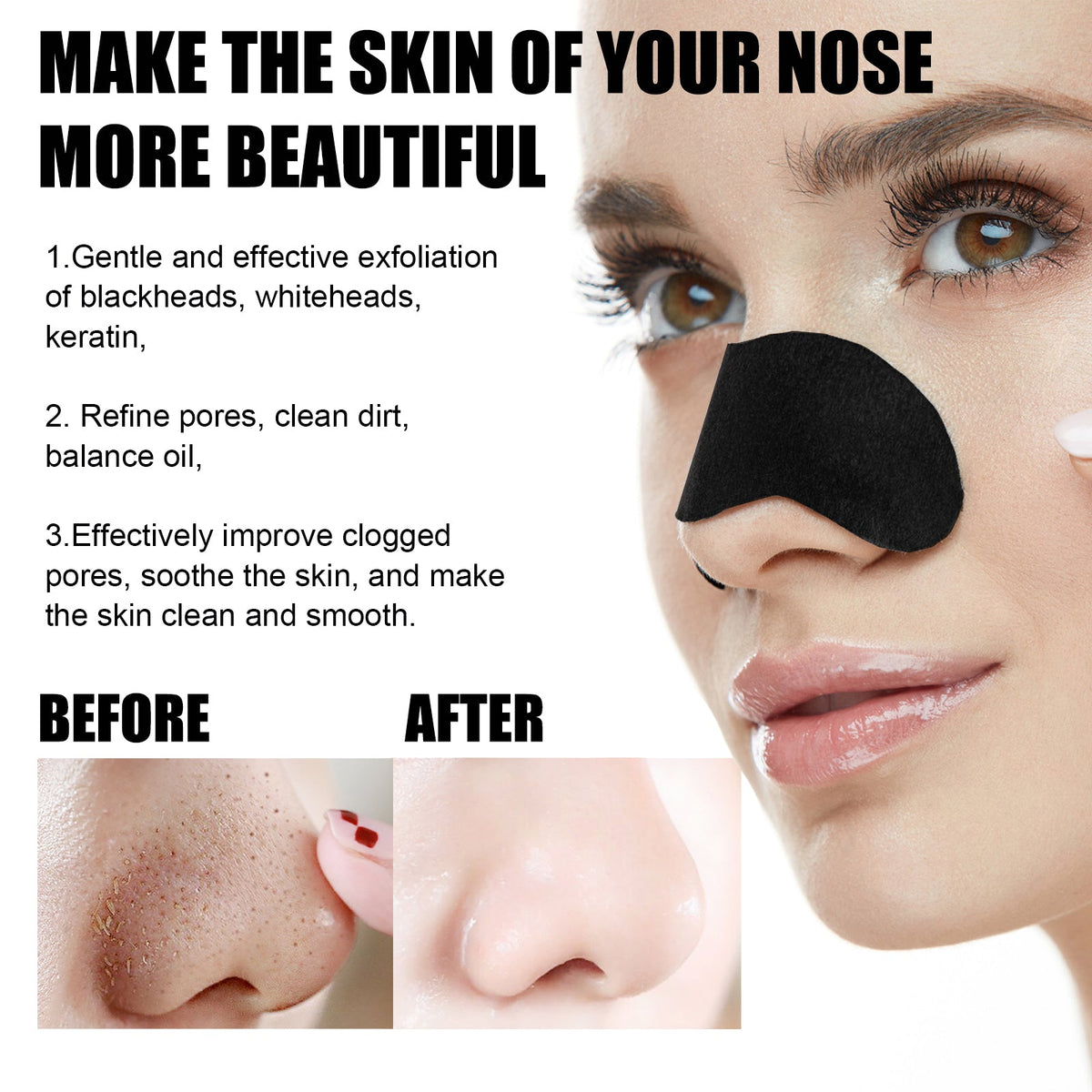 Bamboo Charcoal Nose Pore Strips for Blackhead Removal