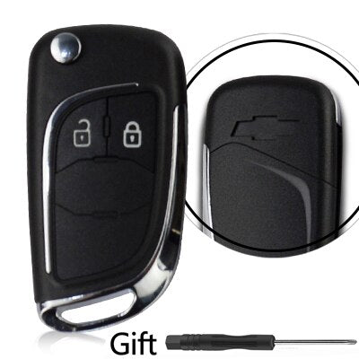 Car Key Shell Replacement Kit — Flip Remote for Chevy