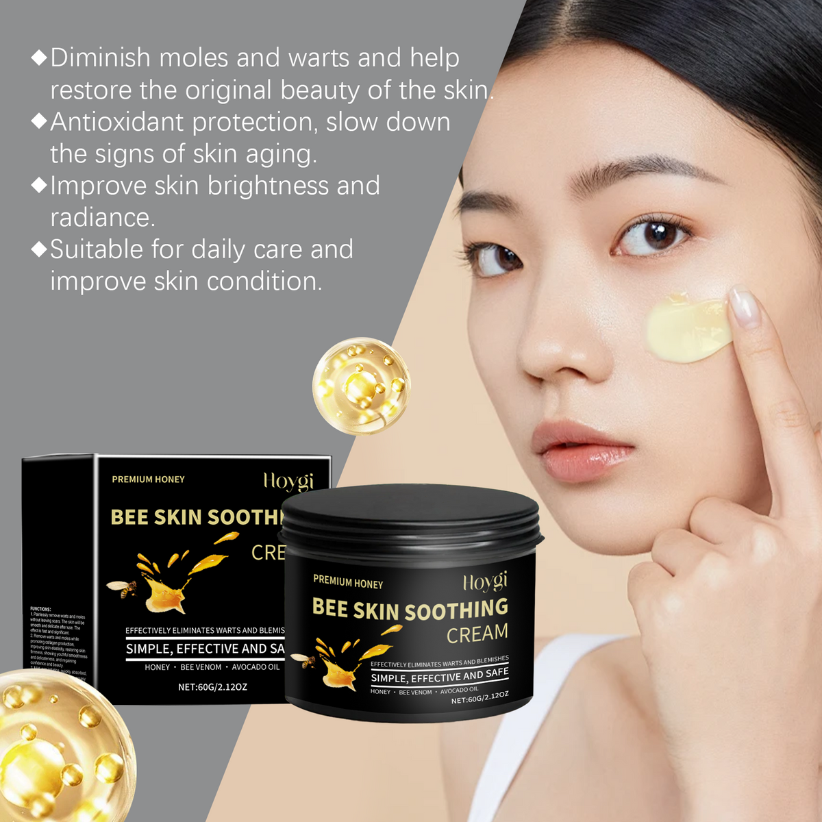 Honey Bee Venom Face Cream for Smooth Hydrated Skin