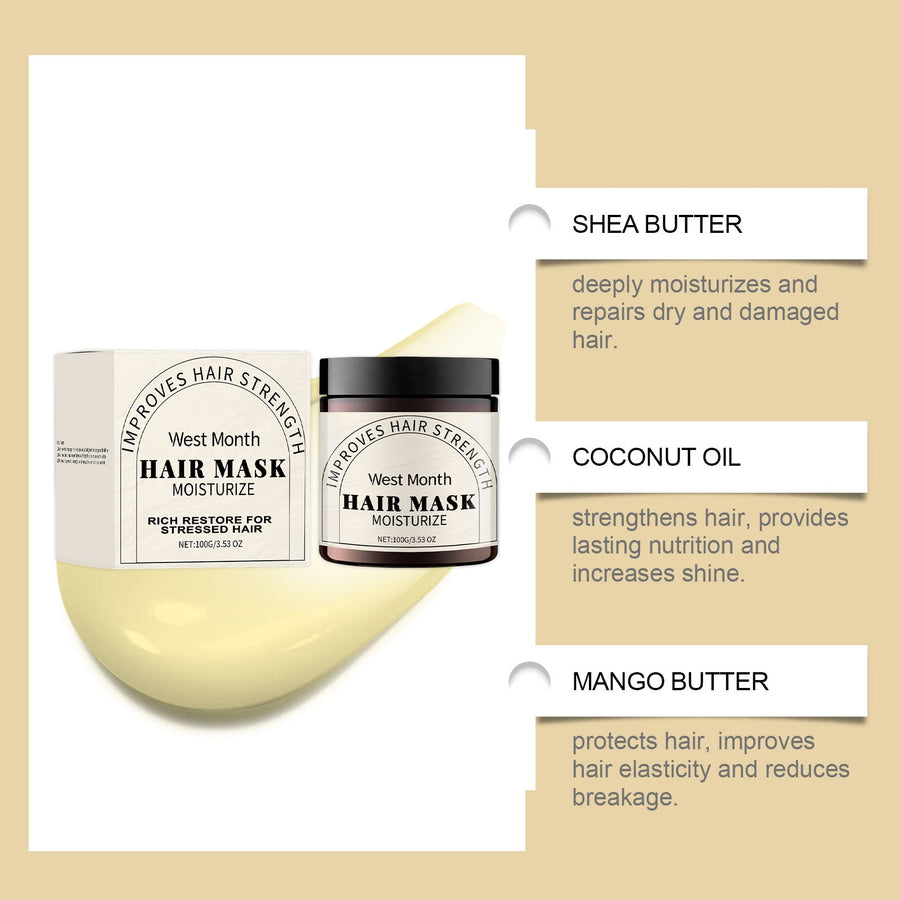 Hair Repair Mask for Dry, Stressed, Smooth, Glossy Hair