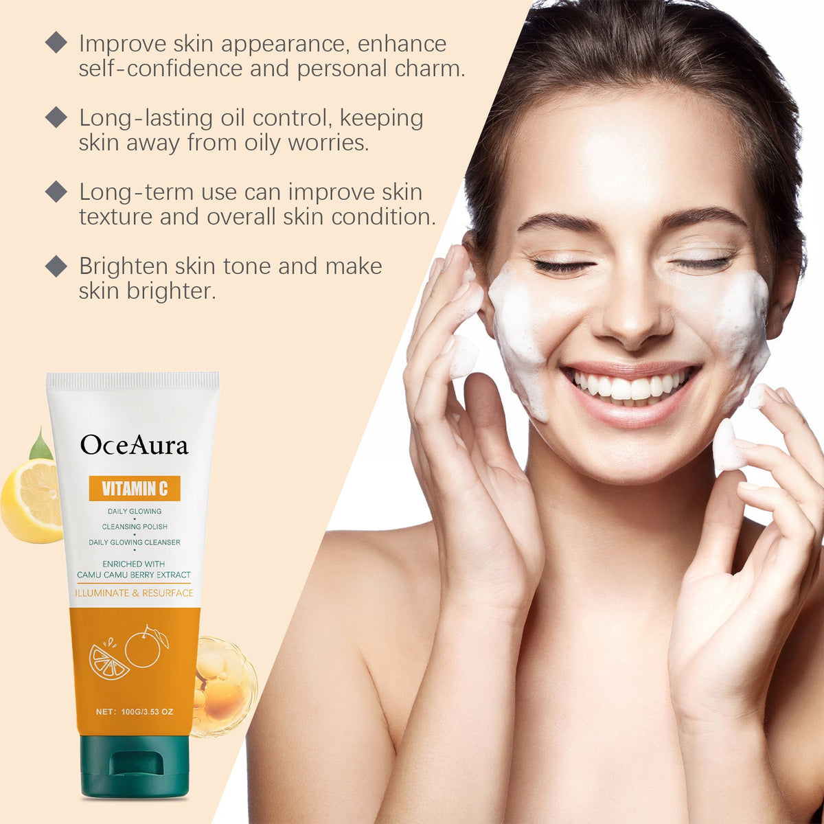 Vitamin C Cleanser for Dull, Uneven Skin & Daily Glow