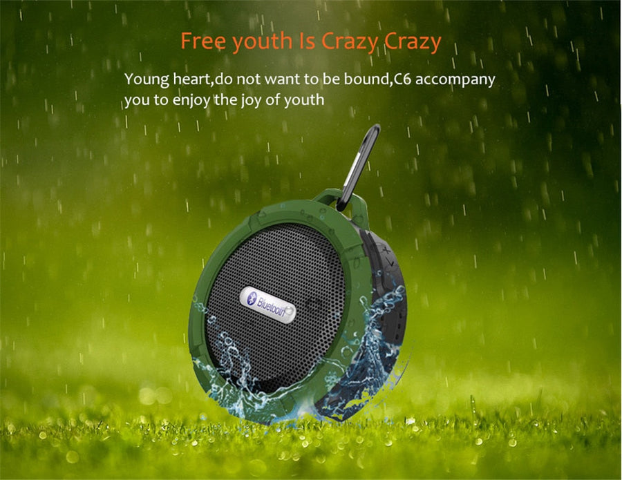 Portable Waterproof Bluetooth Speaker — Outdoor Bass Sound