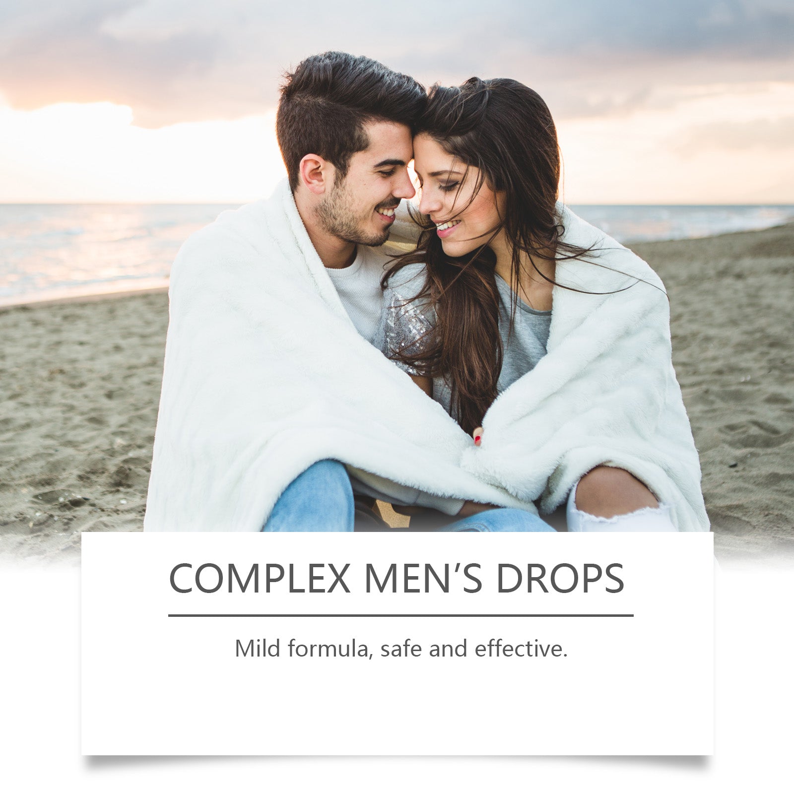 Split-panel lifestyle imagery showing two romantic couples in intimate moments—young professional man and woman looking vulnerable yet close, and a couple smiling with romantic physical contact