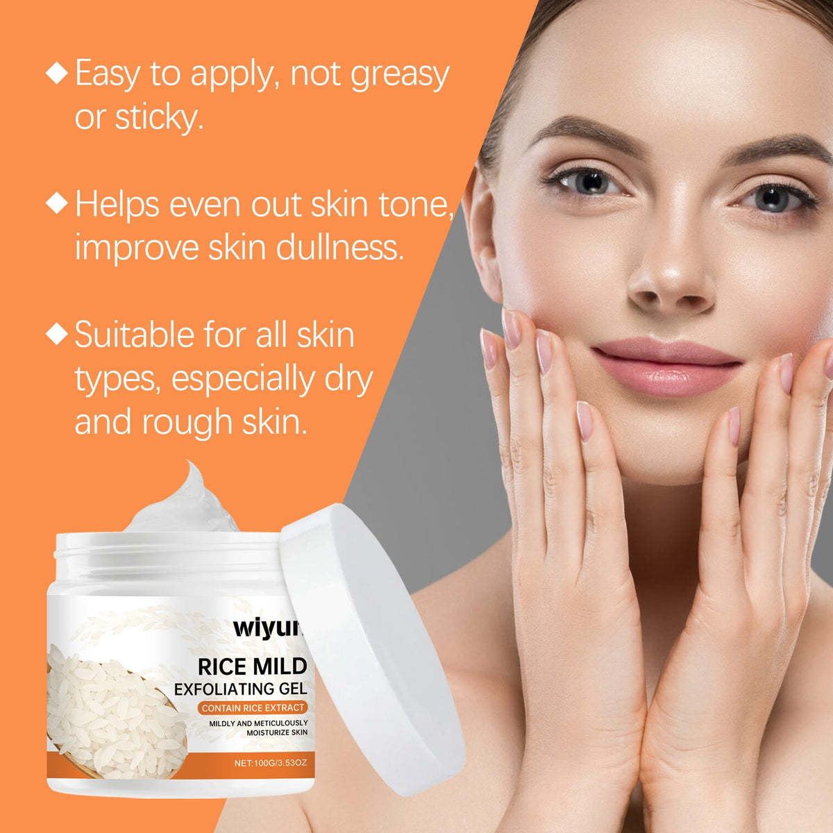 Rice Exfoliating Gel for Sensitive Skin Face & Body