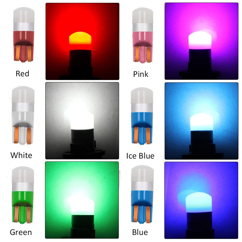 194 LED Bulb — T10 W5W 3030 10‑Pack Brighter Interior Light