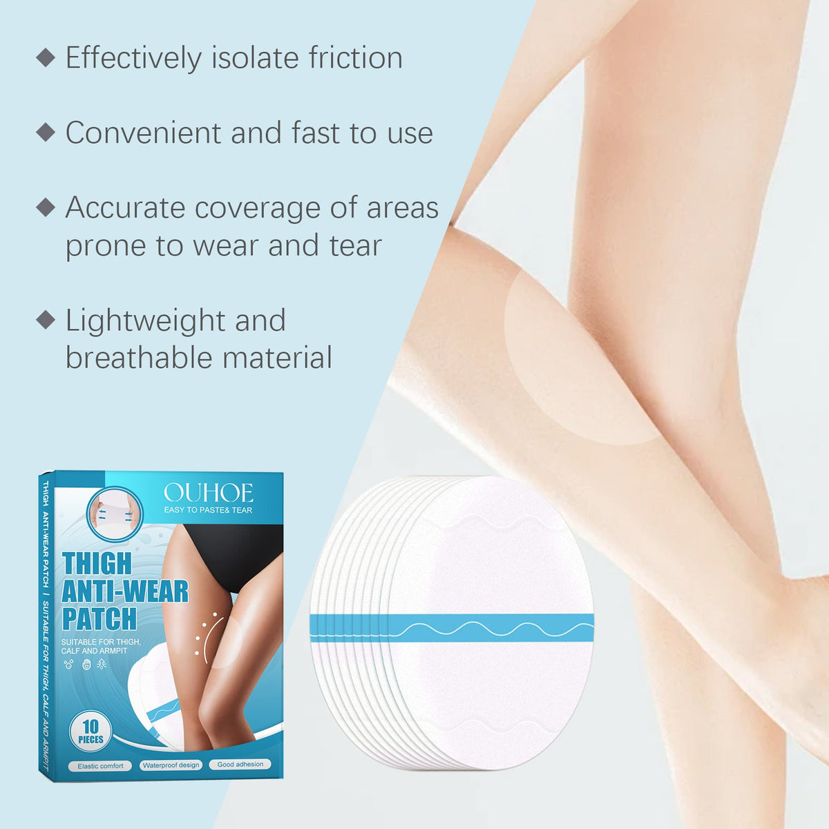 Invisible Anti-Chafing Thigh Patches for Dresses & Shorts